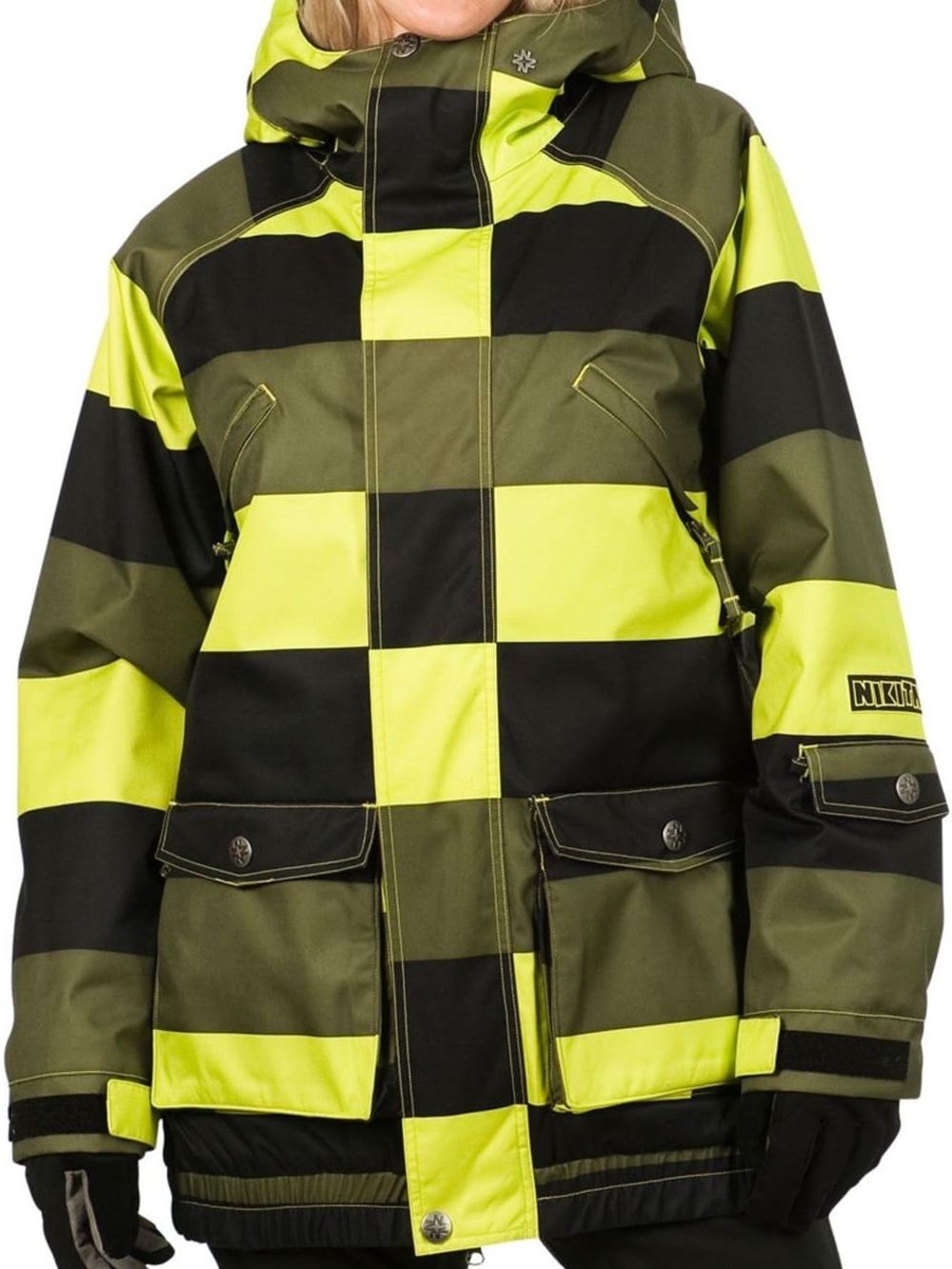 EUC NIKITA Meron (Lime Punch/Olivine/Jet) Women's Snowboard Jacket